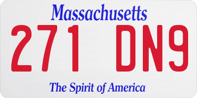 MA license plate 271DN9