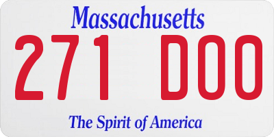 MA license plate 271DO0