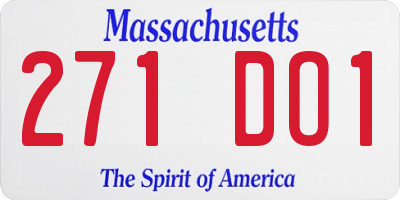 MA license plate 271DO1