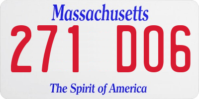 MA license plate 271DO6
