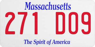 MA license plate 271DO9