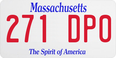 MA license plate 271DP0