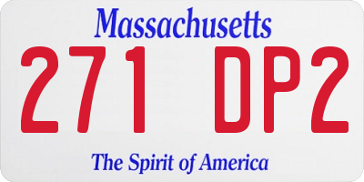 MA license plate 271DP2