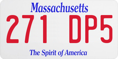MA license plate 271DP5