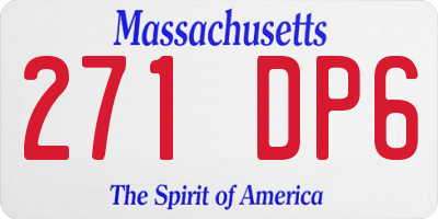 MA license plate 271DP6
