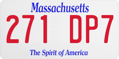 MA license plate 271DP7