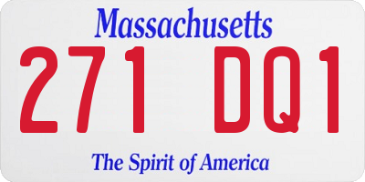 MA license plate 271DQ1