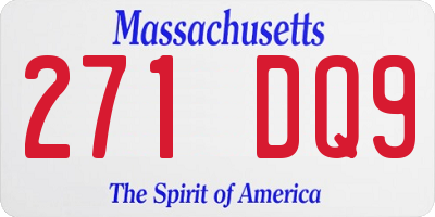 MA license plate 271DQ9