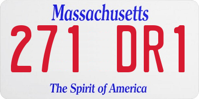 MA license plate 271DR1