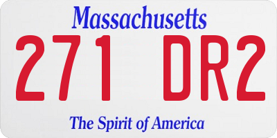 MA license plate 271DR2