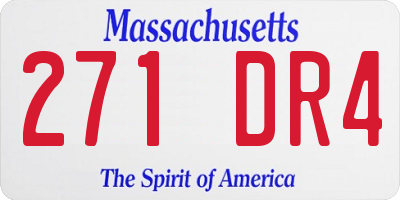 MA license plate 271DR4