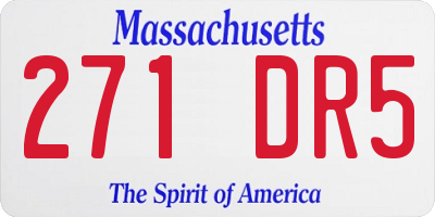 MA license plate 271DR5