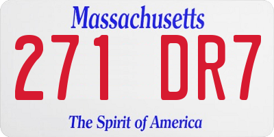 MA license plate 271DR7