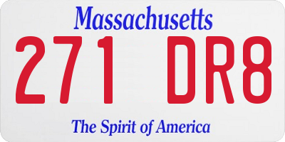 MA license plate 271DR8