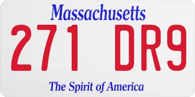 MA license plate 271DR9