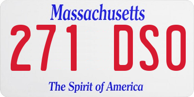 MA license plate 271DS0