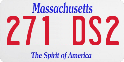MA license plate 271DS2