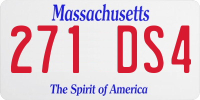 MA license plate 271DS4