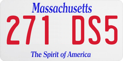 MA license plate 271DS5