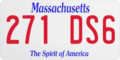 MA license plate 271DS6