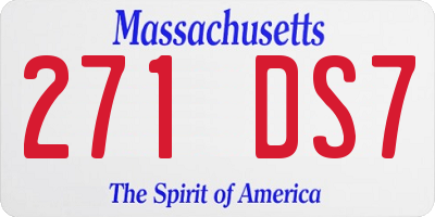 MA license plate 271DS7