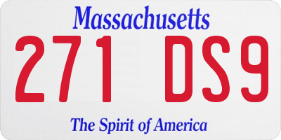 MA license plate 271DS9