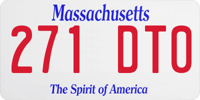 MA license plate 271DT0