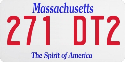 MA license plate 271DT2
