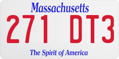 MA license plate 271DT3