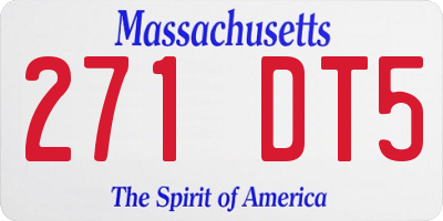 MA license plate 271DT5