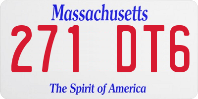 MA license plate 271DT6