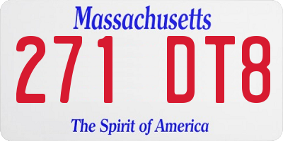 MA license plate 271DT8
