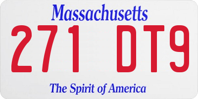 MA license plate 271DT9
