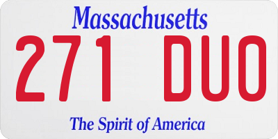 MA license plate 271DU0