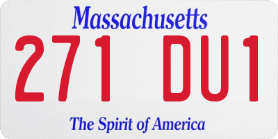 MA license plate 271DU1