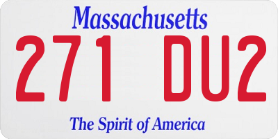 MA license plate 271DU2