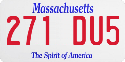 MA license plate 271DU5