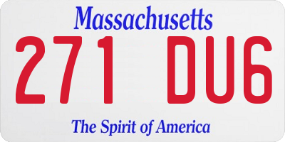 MA license plate 271DU6