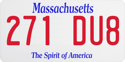 MA license plate 271DU8