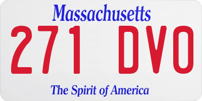MA license plate 271DV0