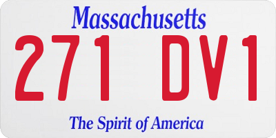 MA license plate 271DV1