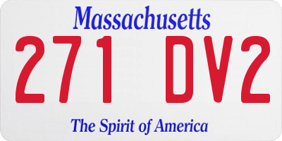 MA license plate 271DV2