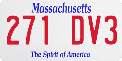MA license plate 271DV3