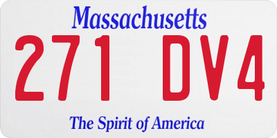 MA license plate 271DV4
