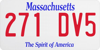 MA license plate 271DV5
