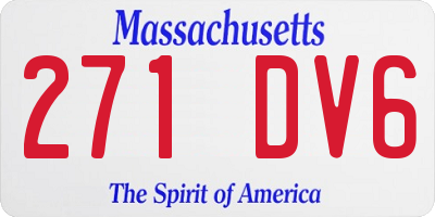 MA license plate 271DV6