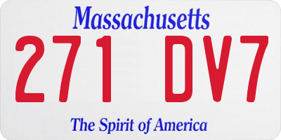MA license plate 271DV7
