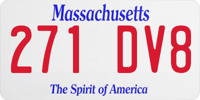 MA license plate 271DV8