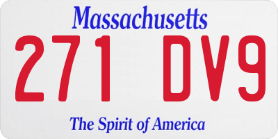 MA license plate 271DV9