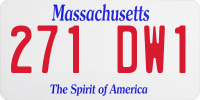 MA license plate 271DW1